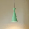 Lámpara colgante Glenora, verde menta/blanco, metal, Ø 18 cm