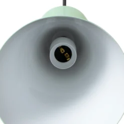 Lámpara colgante Glenora, verde menta/blanco, metal, Ø 18 cm