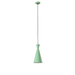 Lámpara colgante Glenora, verde menta/blanco, metal, Ø 18 cm