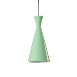 Lámpara colgante Glenora, verde menta/blanco, metal, Ø 18 cm
