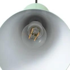 Lámpara colgante Glenora, verde menta/blanco, metal, Ø 18 cm