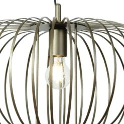 Lámpara colgante Globe, café, Ø 51 cm, metal, 1 luz, E27