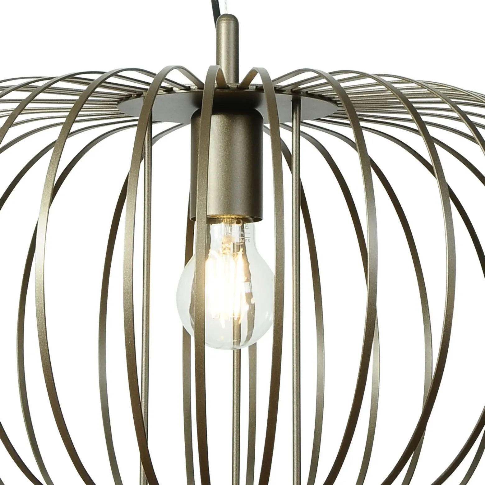 Lámpara colgante Globe, café, Ø 51 cm, metal, 1 luz, E27