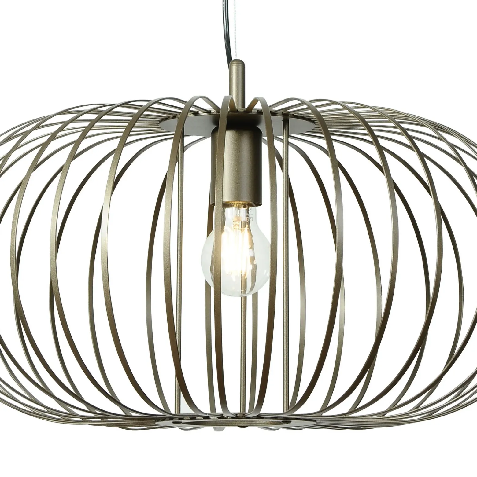 Lámpara colgante Globe, café, Ø 51 cm, metal, 1 luz, E27