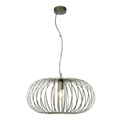 Lámpara colgante Globe, café, Ø 51 cm, metal, 1 luz, E27