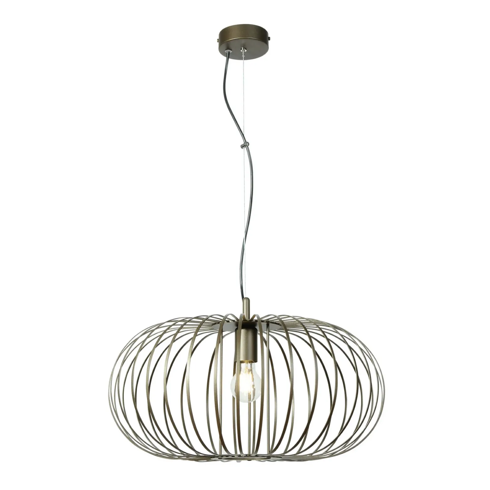 Lámpara colgante Globe, café, Ø 51 cm, metal, 1 luz, E27