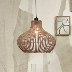 Lámpara colgante GOOD & MOJO Kalahari, Ø 42 cm, color natural, ratán, E27