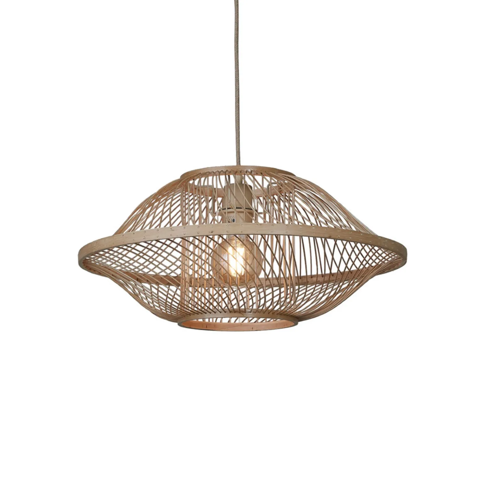 Lámpara colgante GOOD & MOJO Maui, color natural, Ø 50 cm, bambú, E27