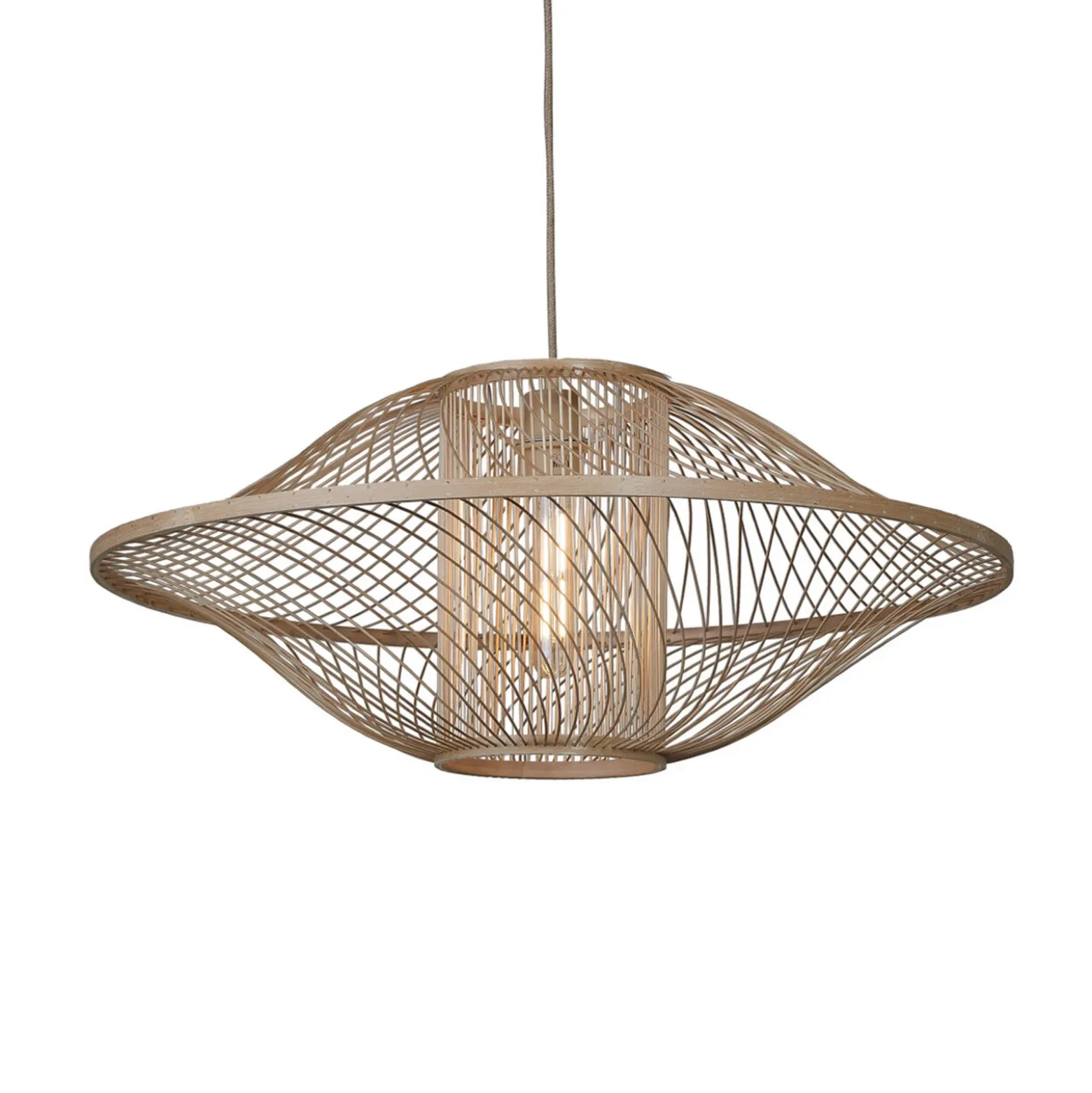 Lámpara colgante GOOD & MOJO Maui, color natural, Ø 70 cm, bambú, E27