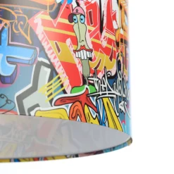 Lámpara colgante «Graffiti» con estampado fotográfico multicolor