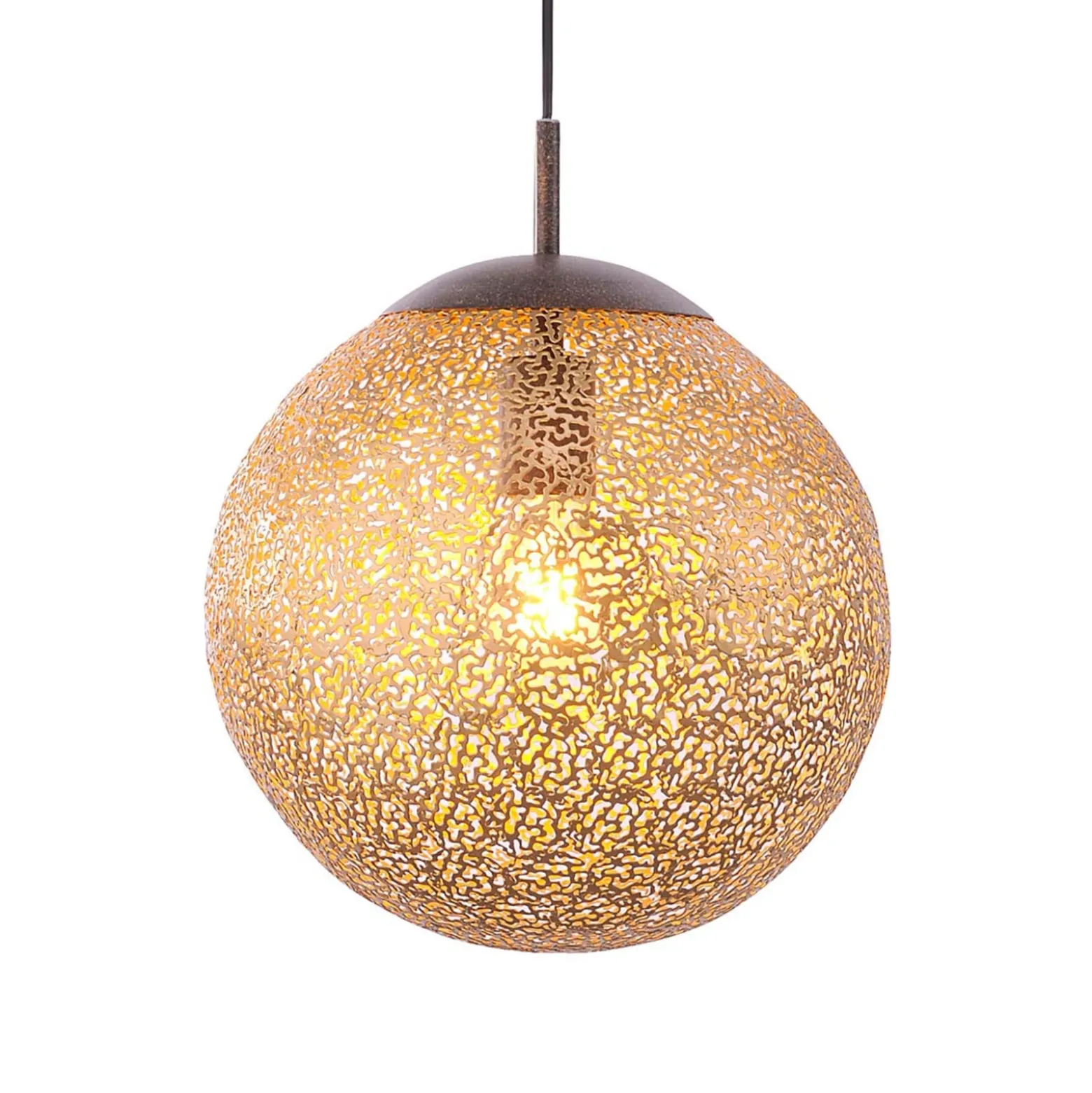 Lámpara colgante Greta de Paul Neuhaus, Ø 30 cm, color dorado, metal
