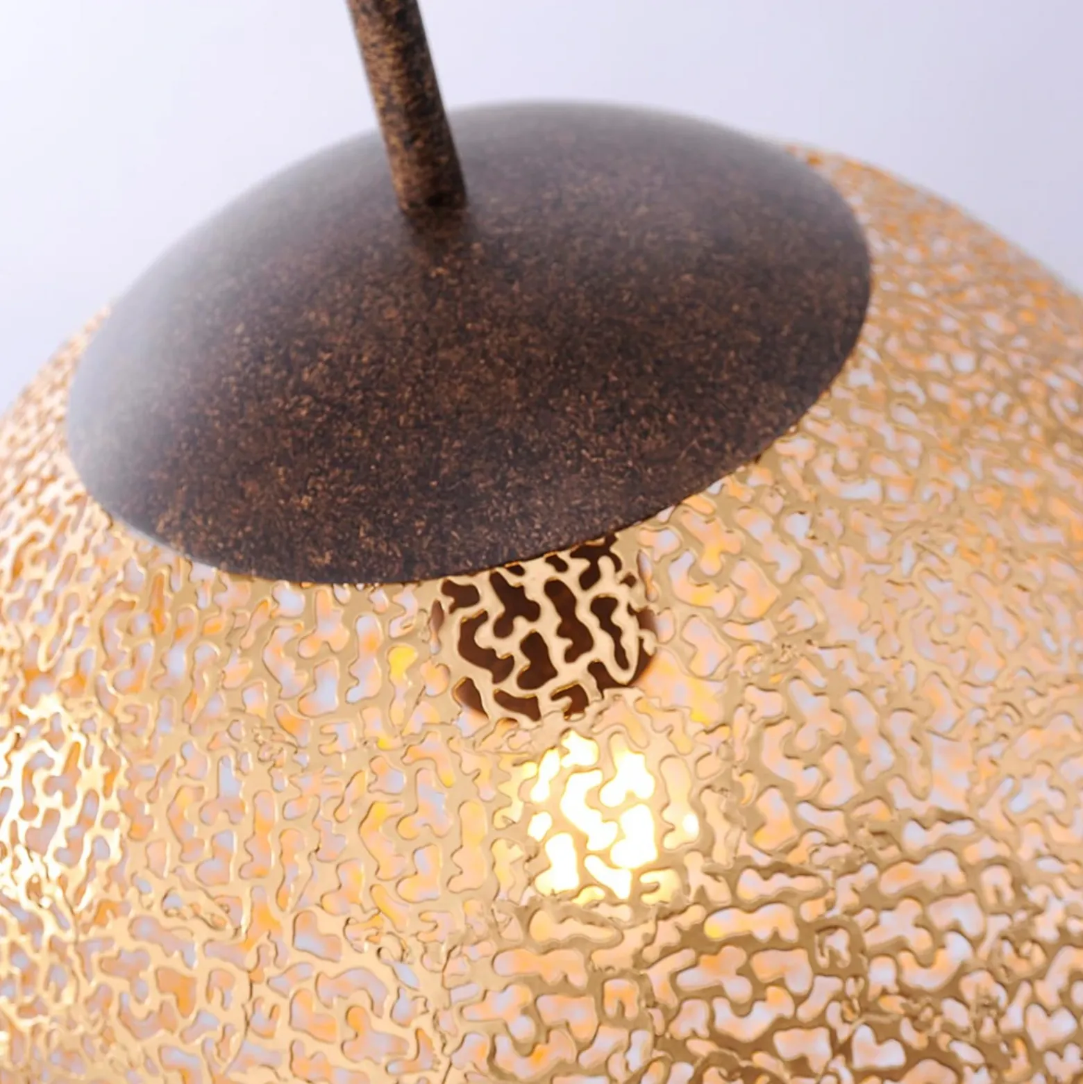 Lámpara colgante Greta de Paul Neuhaus, Ø 30 cm, color dorado, metal
