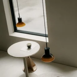 Lámpara colgante Grupa Onda, ocre, Ø 17 cm, cristal, GU10