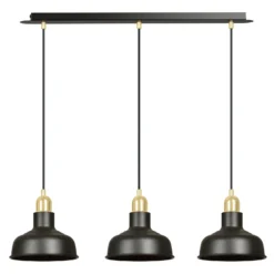 Lámpara colgante Gubo, 3 luces, negro