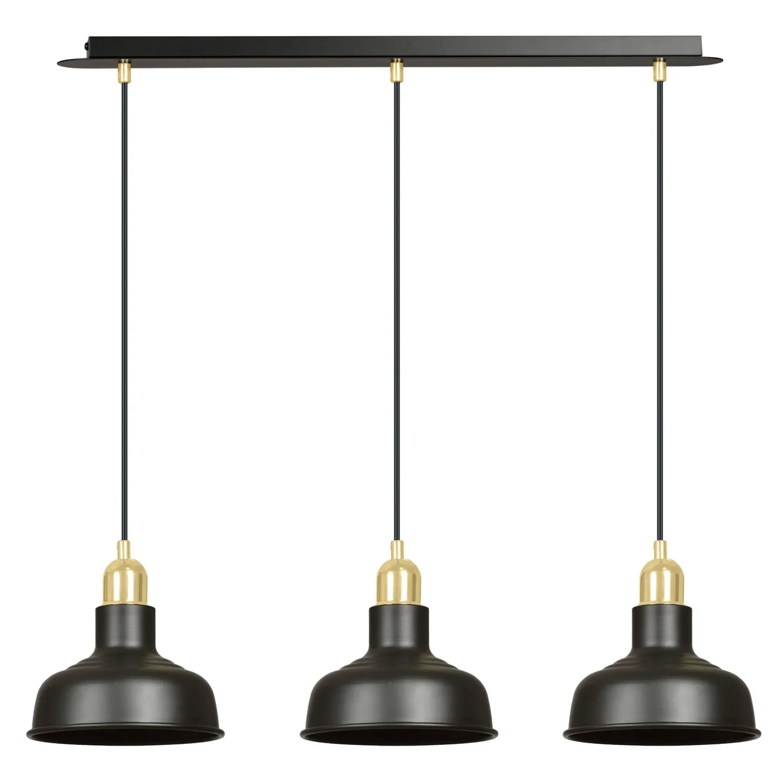Lámpara colgante Gubo, 3 luces, negro