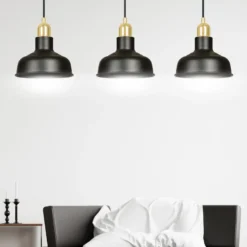 Lámpara colgante Gubo, 3 luces, negro