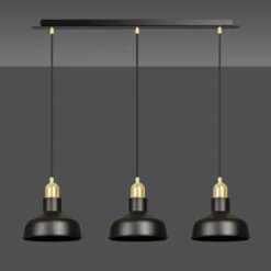 Lámpara colgante Gubo, 3 luces, negro