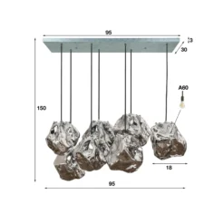Lámpara colgante Guldenthal, vidrio, 7 luces