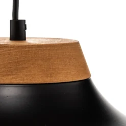 Lámpara colgante Gus con pantalla metálica, negro