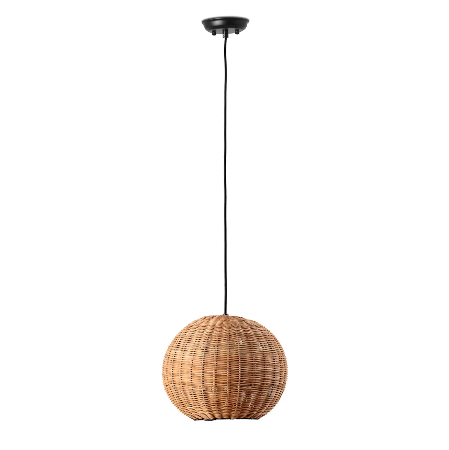 Lámpara colgante Haka con pantalla de ratán, Ø 30 cm