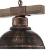 Lámpara colgante Hakon de 2 luces marrón óxido/madera natural