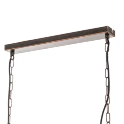 Lámpara colgante Hakon de 2 luces marrón óxido/madera natural