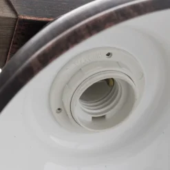 Lámpara colgante Hakon 3 luces marrón óxido/madera natural