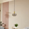 Lámpara colgante Hildur de Lindby, Ø 22 cm, 1 luz, gris humo, cristal
