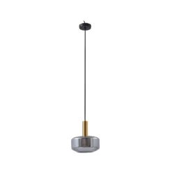 Lámpara colgante Hildur de Lindby, Ø 22 cm, 1 luz, gris humo, cristal