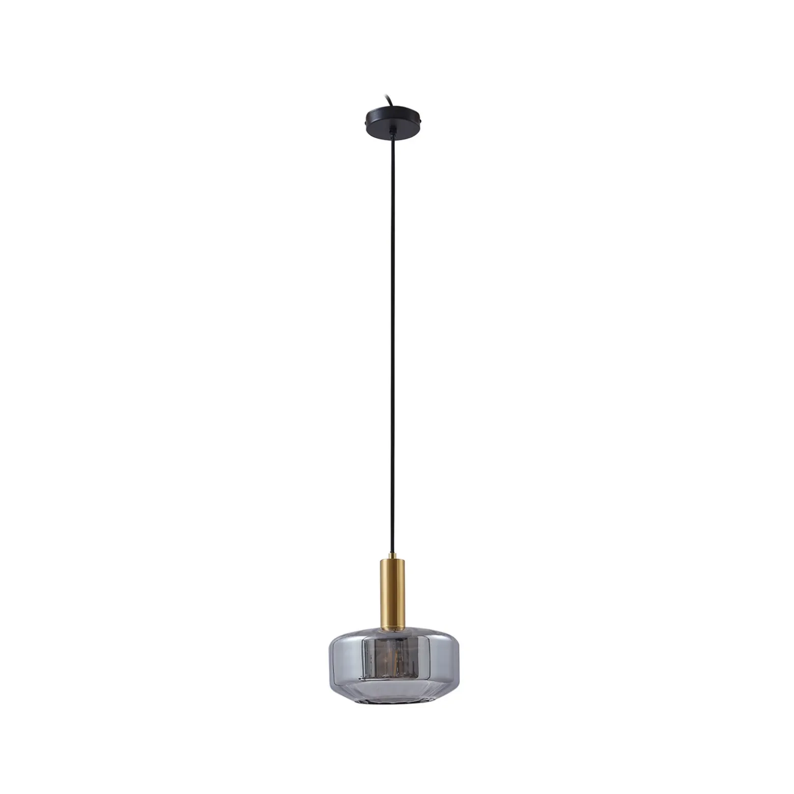 Lámpara colgante Hildur de Lindby, Ø 22 cm, 1 luz, gris humo, cristal
