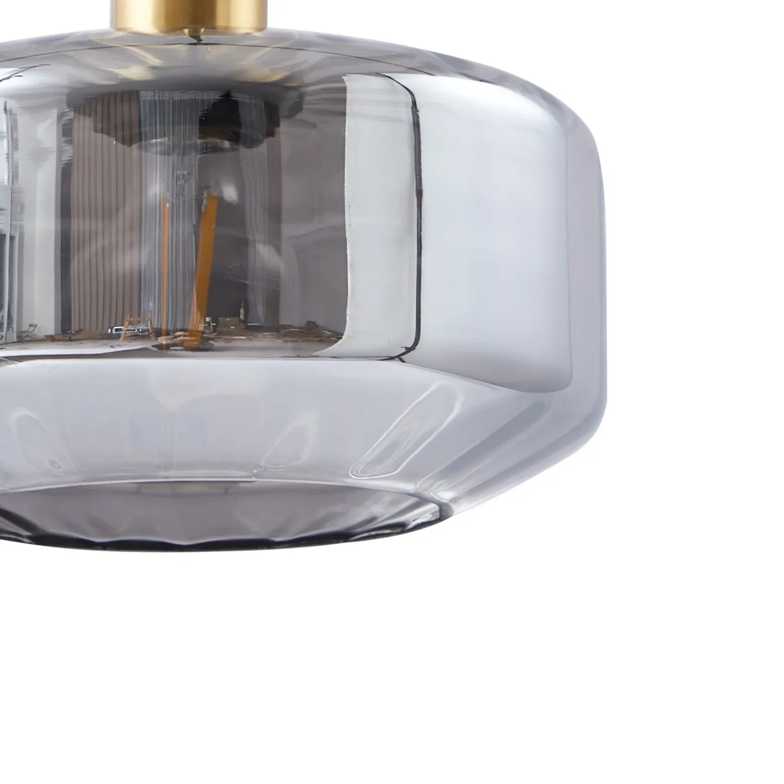 Lámpara colgante Hildur de Lindby, Ø 22 cm, 1 luz, gris humo, cristal