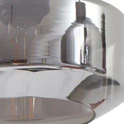 Lámpara colgante Hildur de Lindby, 4 luces, 115 cm, gris humo, cristal