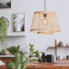 Lámpara colgante Hykeham, Ø 38 cm, natural, bambú