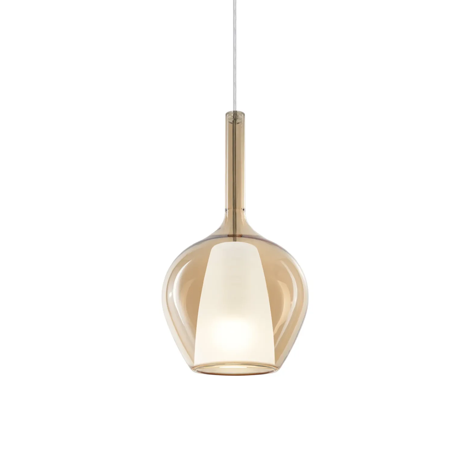 Lámpara colgante Ideal Lux Kalique 1, color ámbar, Ø 18 cm
