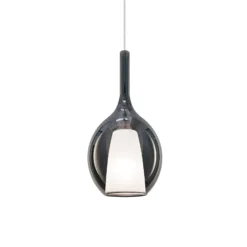 Lámpara colgante Ideal Lux Kalique 2, gris humo, Ø 18 cm