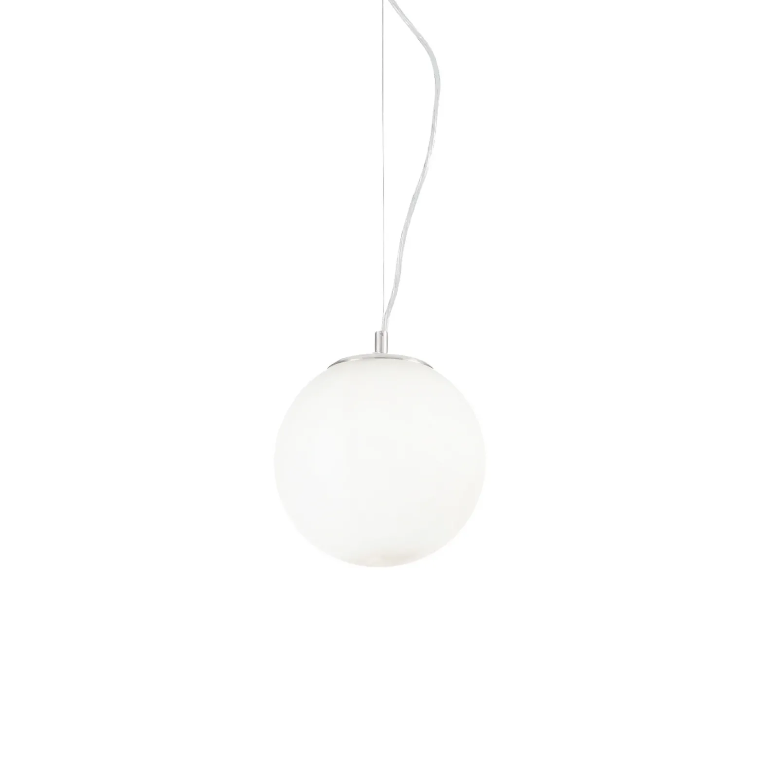Lámpara colgante Ideal Lux Mapa, Ø 20 cm, cristal opalino, esfera