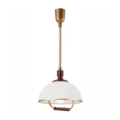 Lámpara colgante Ilsa, blanco/dorado, Ø 30 cm, regulable en altura