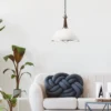 Lámpara colgante Ilsa, blanco/plateado, Ø 30 cm, regulable en altura