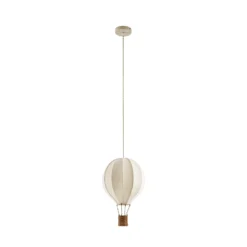 Lámpara colgante infantil Aeris de Lindby, beige, Ø 35 cm, tejido, E27
