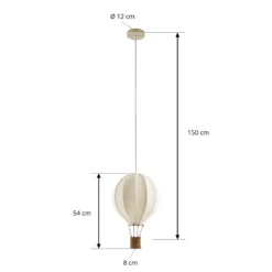 Lámpara colgante infantil Aeris de Lindby, beige, Ø 35 cm, tejido, E27