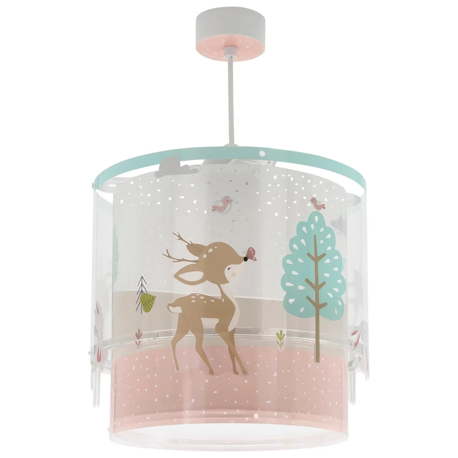Lámpara colgante infantil Dalber LOVING DEER, con motivo de ciervo