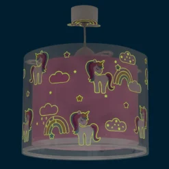 Lámpara colgante infantil Dalber UNICORNS, rosa