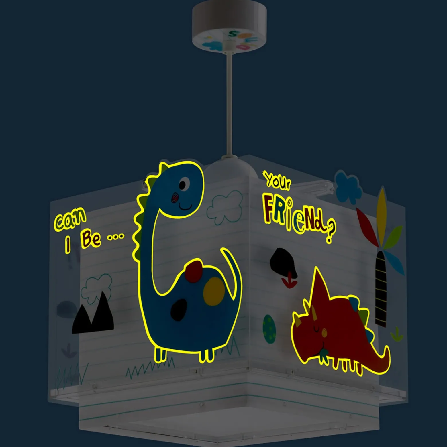 Lámpara colgante infantil DINOS de Dalber, multicolor