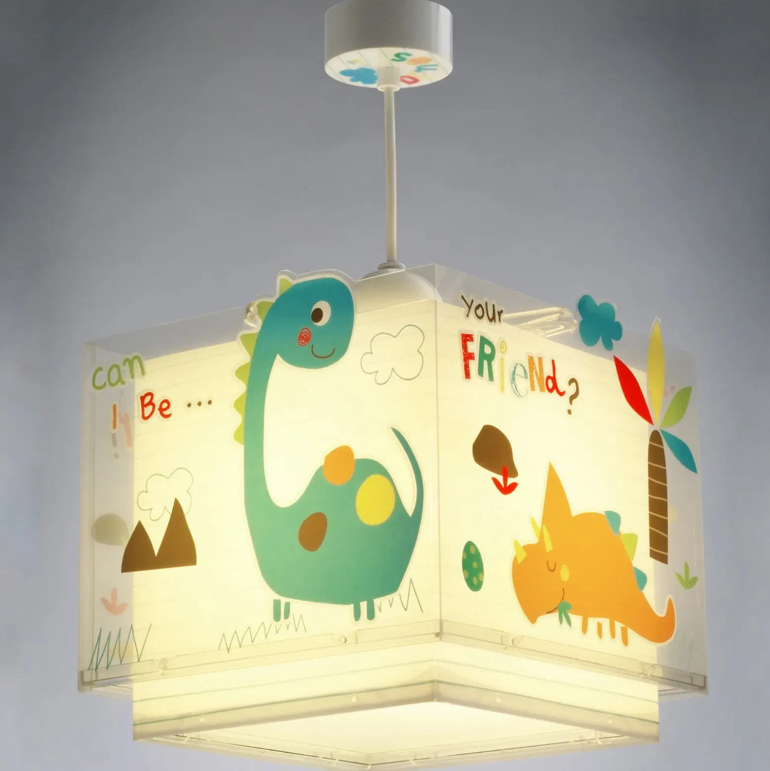 Lámpara colgante infantil DINOS de Dalber, multicolor