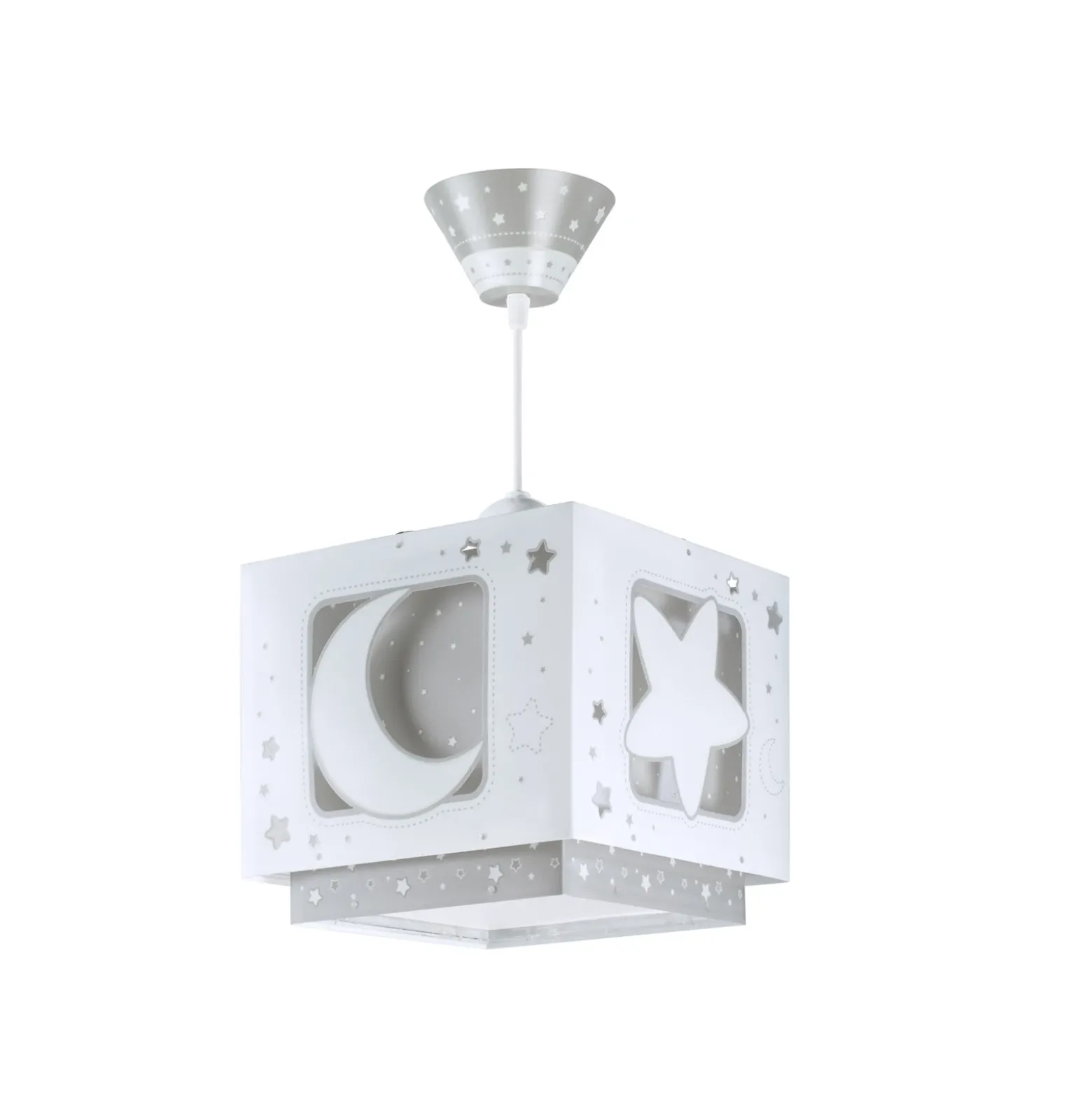 Lámpara colgante infantil MOONLIGHT de Dalber, gris, con 1 luz