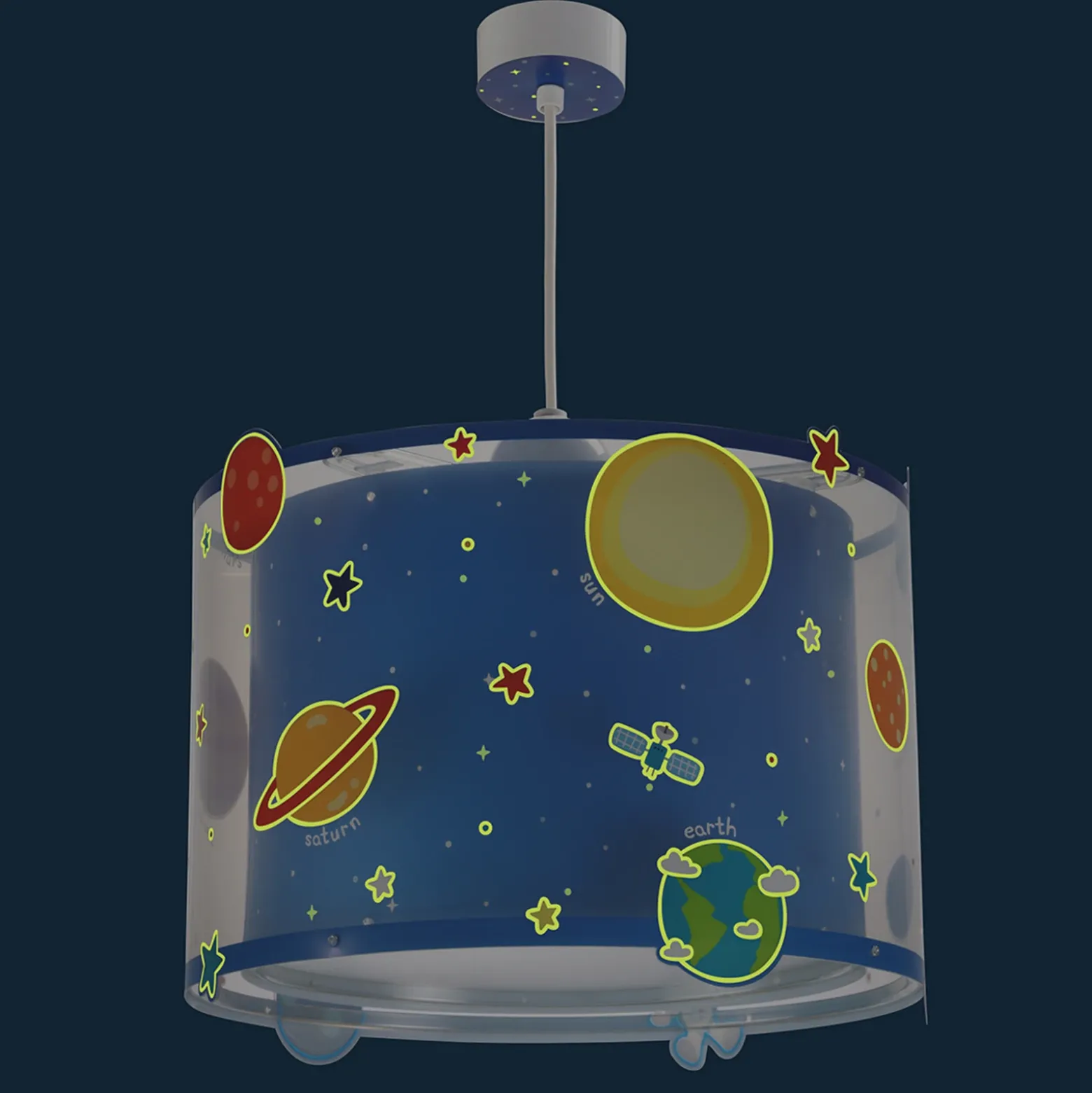 Lámpara colgante infantil PLANETS de Dalber con motivo