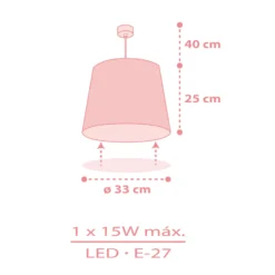 Lámpara colgante infantil STAR LIGHT de Dalber, rosa