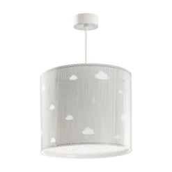 Lámpara colgante infantil SWEET DREAMS, gris, con nubes