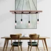 Lámpara colgante Irmgard peldaños de madera