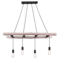 Lámpara colgante Irmgard peldaños de madera